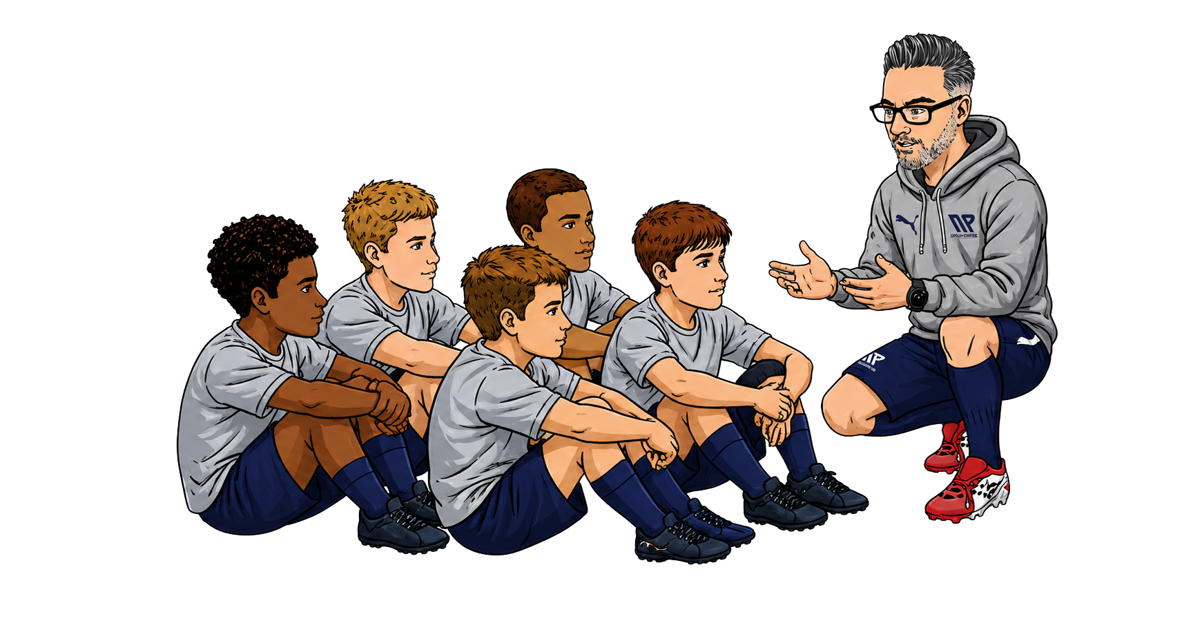 coach empee delivers a team briefing